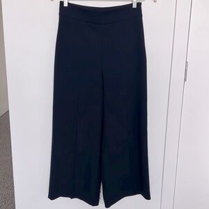 Zara Wide Leg High Waisted Trousers, Navy, Size M